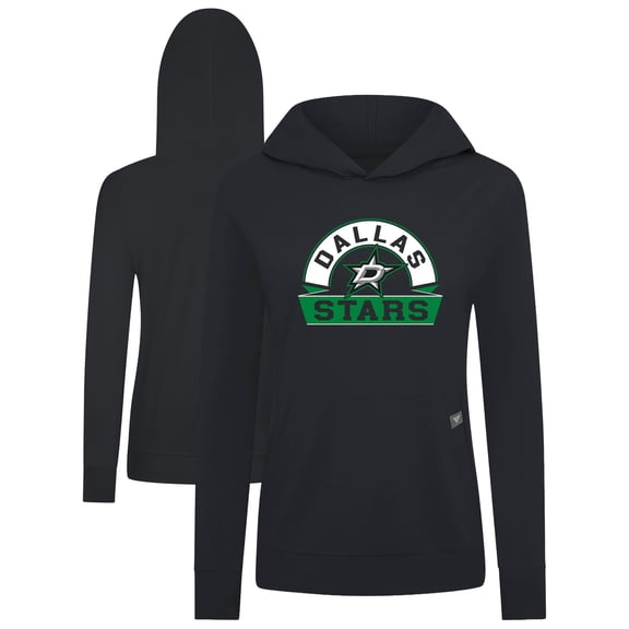 Women's Levelwear Black Dallas Stars Relay Banner Arch Pullover Hoodie