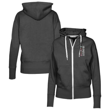 Women's Levelwear Black Los Angeles Angels Cooperstown Collection Gardinia Full-Zip Hoodie