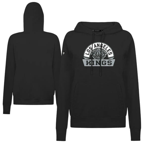 Women's Levelwear Black Los Angeles Kings Adorn Banner Arch Pullover Hoodie