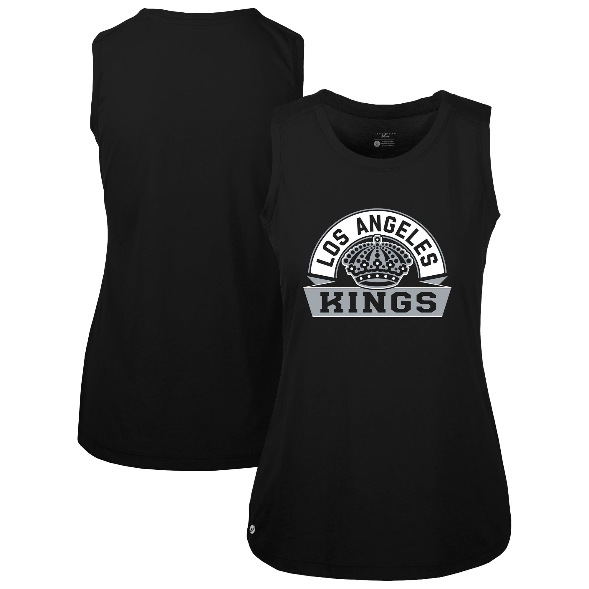Women's Levelwear  Black Los Angeles Kings Macy Banner Arch Tank Top