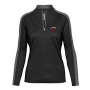 Women's Levelwear Black Miami Heat Remi Insignia Core Quarter-Zip Pullover Top