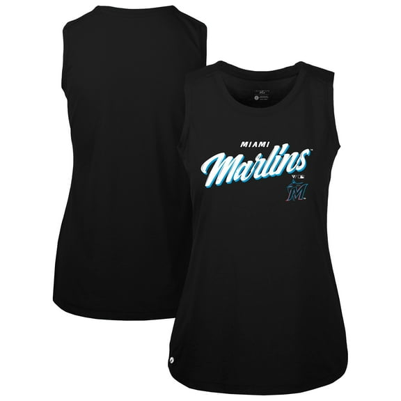 Women's-Levelwear Black Miami Marlins Macy Tank Top