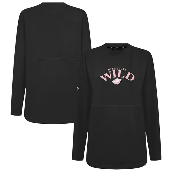Women's-Levelwear Black Minnesota Wild Mother's Day Beaudry Arched Pullover Sweatshirt