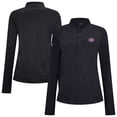 thumbnail image 1 of Women's Levelwear Black Montreal Canadiens Spike Raglan Quarter-Zip Top, 1 of 3