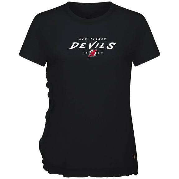 Women's Levelwear  Black New Jersey Devils  Airflow Scratched T-Shirt