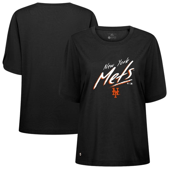 Women's Levelwear Black New York Mets Bloom Sizzle T-Shirt