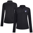 thumbnail image 1 of Women's Levelwear Black New York Rangers Spike Raglan Quarter-Zip Top, 1 of 3