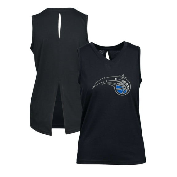 Women's Levelwear Black Orlando Magic Paisley Core V-Neck Tank Top