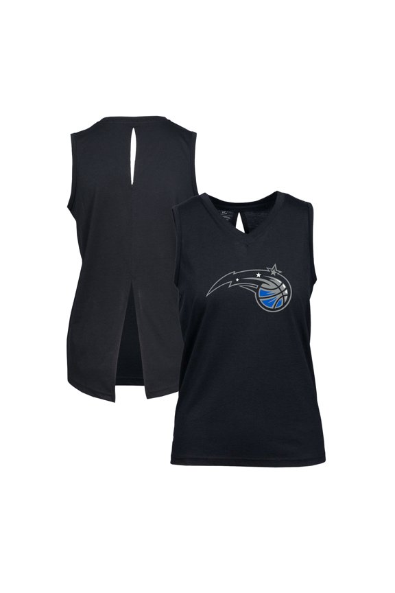 Women's Levelwear Black Orlando Magic Paisley Core V-Neck Tank Top