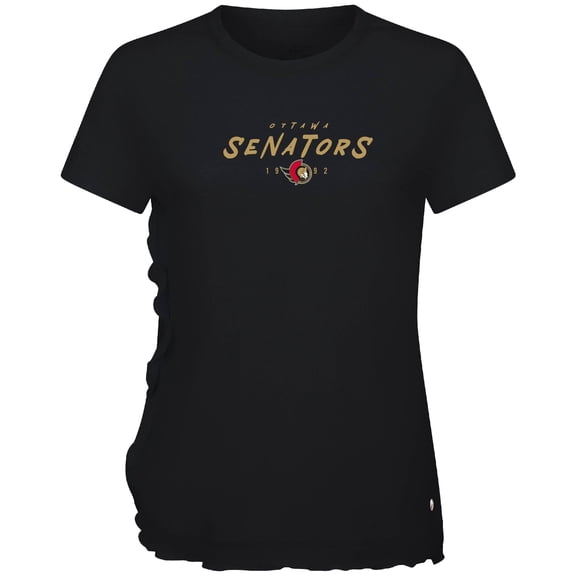 Women's Levelwear  Black Ottawa Senators  Airflow Scratched T-Shirt