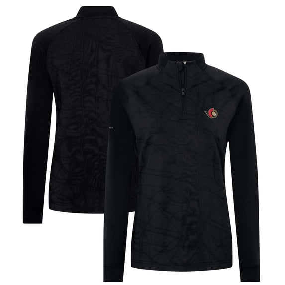 Women's Levelwear Black Ottawa Senators Amethyst Insignia Core Quarter-Zip Jacket