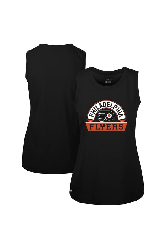 Women's Levelwear Black Philadelphia Flyers Macy Banner Arch Tank Top