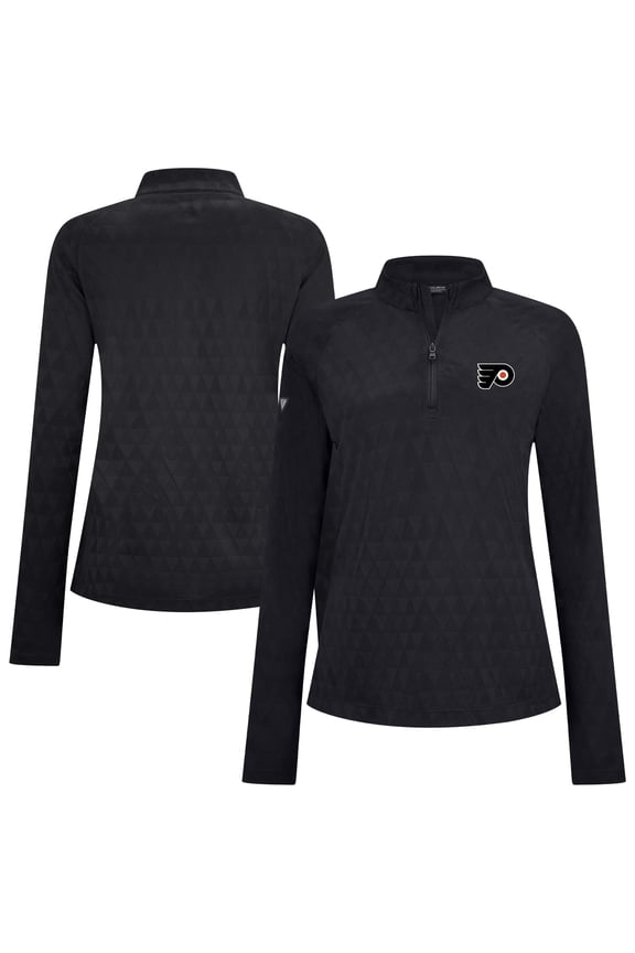 Women's Levelwear Black Philadelphia Flyers Spike Raglan Quarter-Zip Top