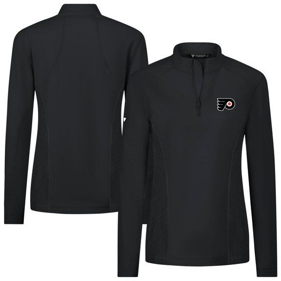 Women's Levelwear Black Philadelphia Flyers Upright Quarter-Zip Pullover