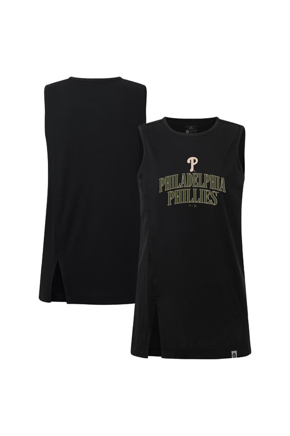 Women's Levelwear Black Philadelphia Phillies 2026 Armed Forces Day Influx Stencil Arch Tank Top