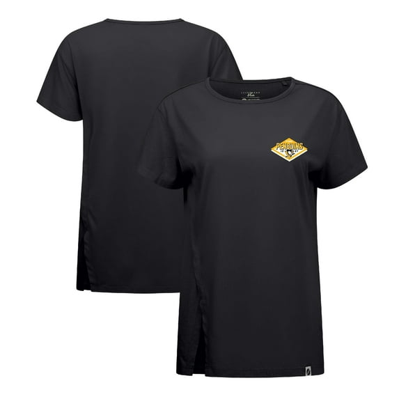 Women's Levelwear Black Pittsburgh Penguins Influx Club Patch 2.0 T-Shirt