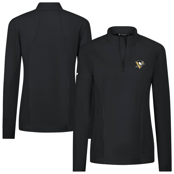 Women's Levelwear Black Pittsburgh Penguins Upright Quarter-Zip Pullover