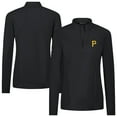 thumbnail image 1 of Women's Levelwear Black Pittsburgh Pirates Upright Insignia 2.0 Quarter-Zip Tri-Blend Top, 1 of 3