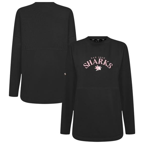 Women's-Levelwear Black San Jose Sharks Mother's Day Beaudry Arched Pullover Sweatshirt