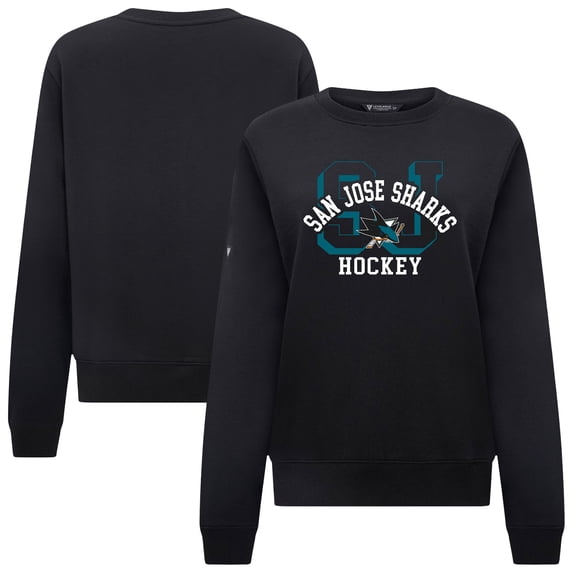 Women's Levelwear Black San Jose Sharks Yvette Limelight Big Letter Sweatshirt
