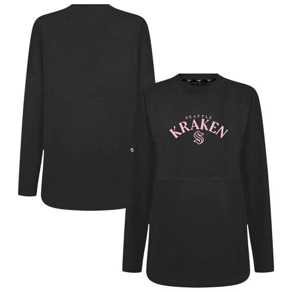 Women's-Levelwear Black Seattle Kraken Mother's Day Beaudry Arched Pullover Sweatshirt
