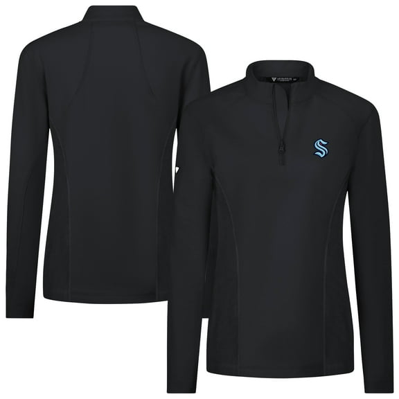 Women's Levelwear  Black Seattle Kraken  Upright Quarter-Zip Pullover