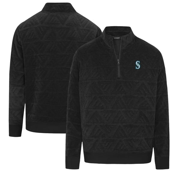 Women's Levelwear Black Seattle Mariners Camden Insignia 2.0 Quarter-Zip Jacket