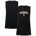 thumbnail image 1 of Women's Levelwear Black Seattle Mariners Influx Team Arch Tank Top, 1 of 3