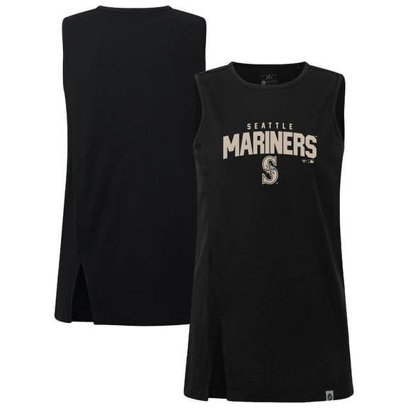 Women's Levelwear Black Seattle Mariners Influx Team Arch Tank Top