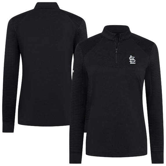 Women's Levelwear Black St. Louis Cardinals Power Insignia 2.0 Quarter-Zip Pullover Top