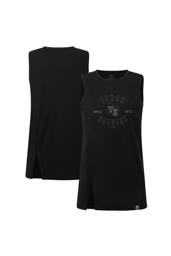 Women's Levelwear Black Texas Rangers Influx Abyssal Tank Top
