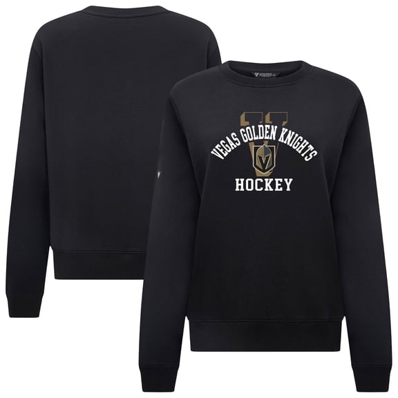 Women's Levelwear Black Vegas Golden Knights Yvette Limelight Big Letter Sweatshirt