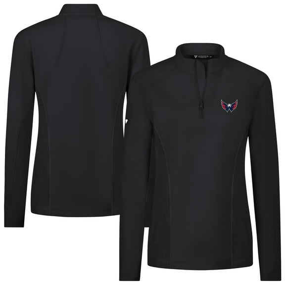 Women's Levelwear  Black Washington Capitals  Upright Quarter-Zip Pullover