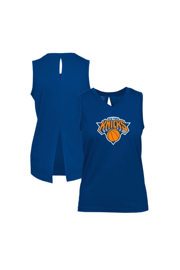 Women's Levelwear Blue New York Knicks Paisley Core V-Neck Tank Top