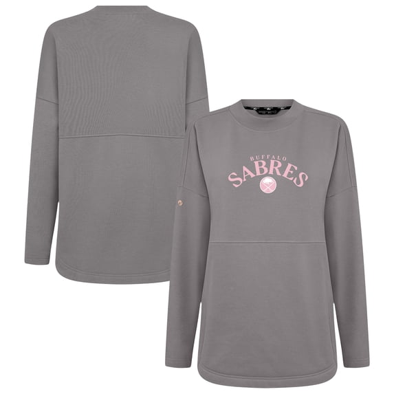 Women's-Levelwear Gray Buffalo Sabres Mother's Day Beaudry Arched Pullover Sweatshirt
