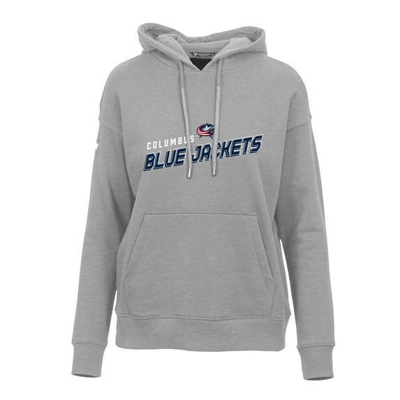 Women's Levelwear Gray Columbus Blue Jackets Adorn Premier 2.0 Fleece Pullover Hoodie