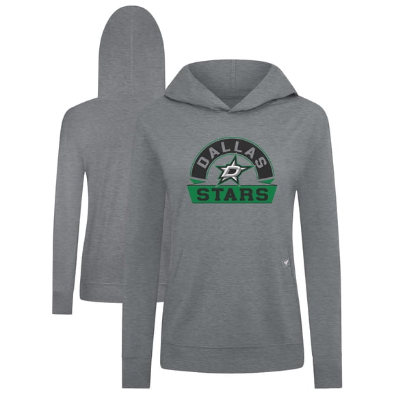 Women's Levelwear Gray Dallas Stars Relay Banner Arch Pullover Hoodie