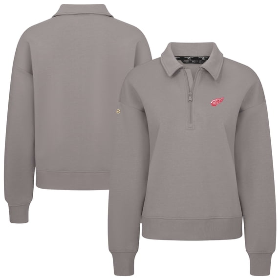 Women's Levelwear Gray Detroit Red Wings Canmore Quarter-Zip Pullover