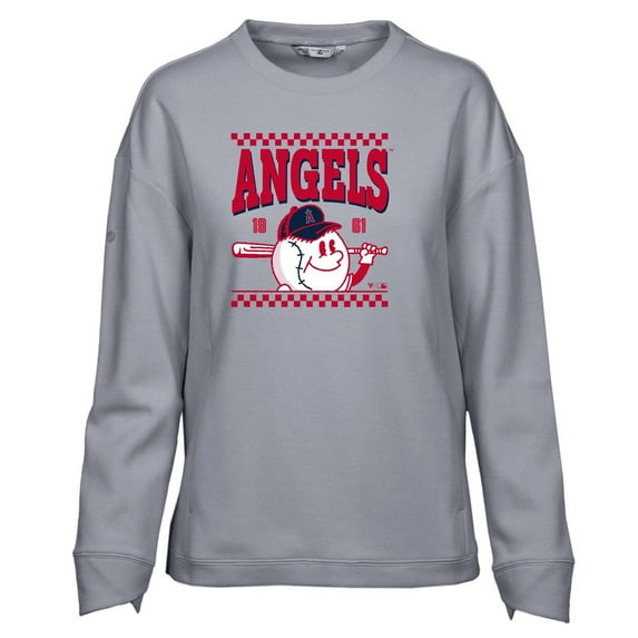 Women's Levelwear Gray Los Angeles Angels Fiona Inaugural Pullover Sweatshirt
