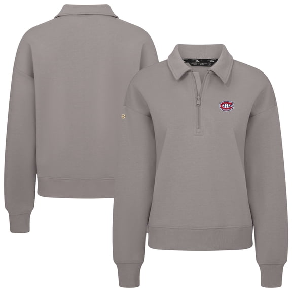 Women's Levelwear Gray Montreal Canadiens Canmore Quarter-Zip Pullover