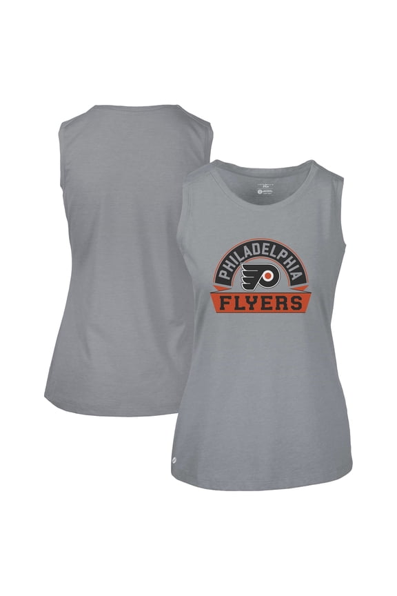 Women's Levelwear Gray Philadelphia Flyers Macy Banner Arch Tank Top
