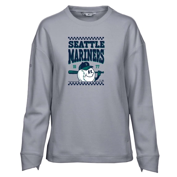 Women's Levelwear Gray Seattle Mariners Fiona Inaugural Pullover Sweatshirt