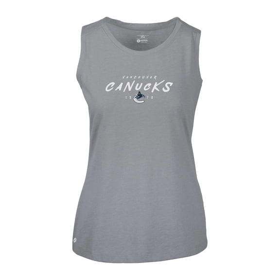 Women's Levelwear Gray Vancouver Canucks Macy Scratched Tank Top