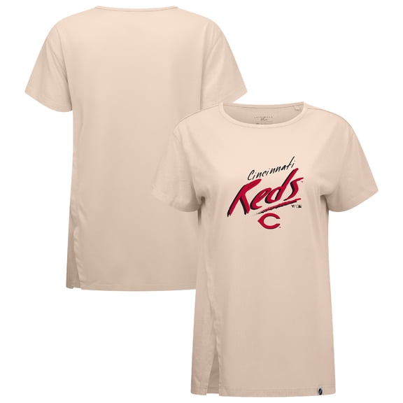 Women's Levelwear Khaki Cincinnati Reds Influx Sizzle T-Shirt