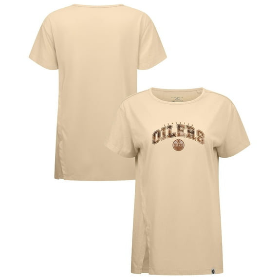 Women's Levelwear Khaki Edmonton Oilers Desert Camo Influx Decoy T-Shirt