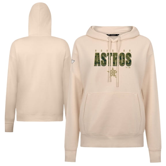 Women's Levelwear Khaki Houston Astros Adorn Protect W Pullover Hoodie