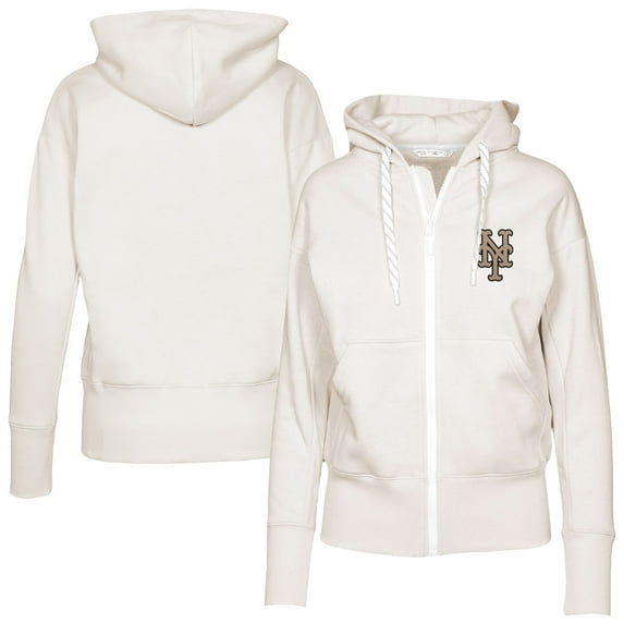 Women's Levelwear Khaki New York Mets Gardinia Full-Zip Hoodie