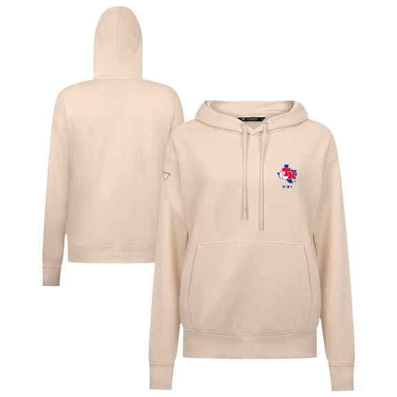 Women's Levelwear Khaki Texas Rangers Cooperstown Collection Adorn Core Logo Pullover Hoodie