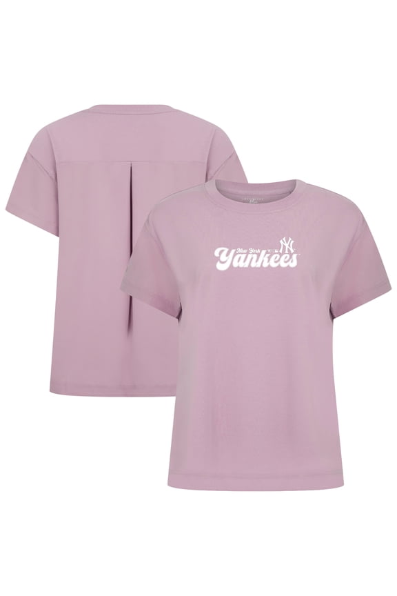 Women's Levelwear Lavender New York Yankees Verve Valerie Big Script T-Shirt
