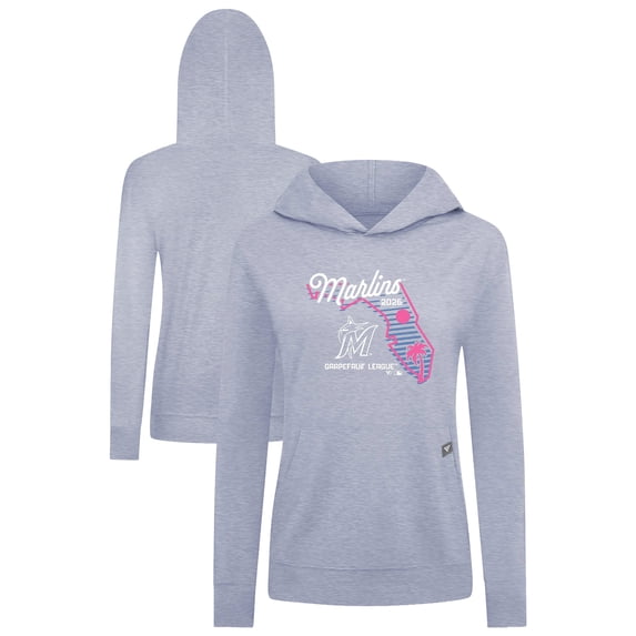 Women's Levelwear Light Blue Miami Marlins Relay Spring Training Sunrise Bold Hoodie